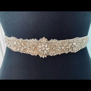 Rhinestone bridal belt sash one size fits all